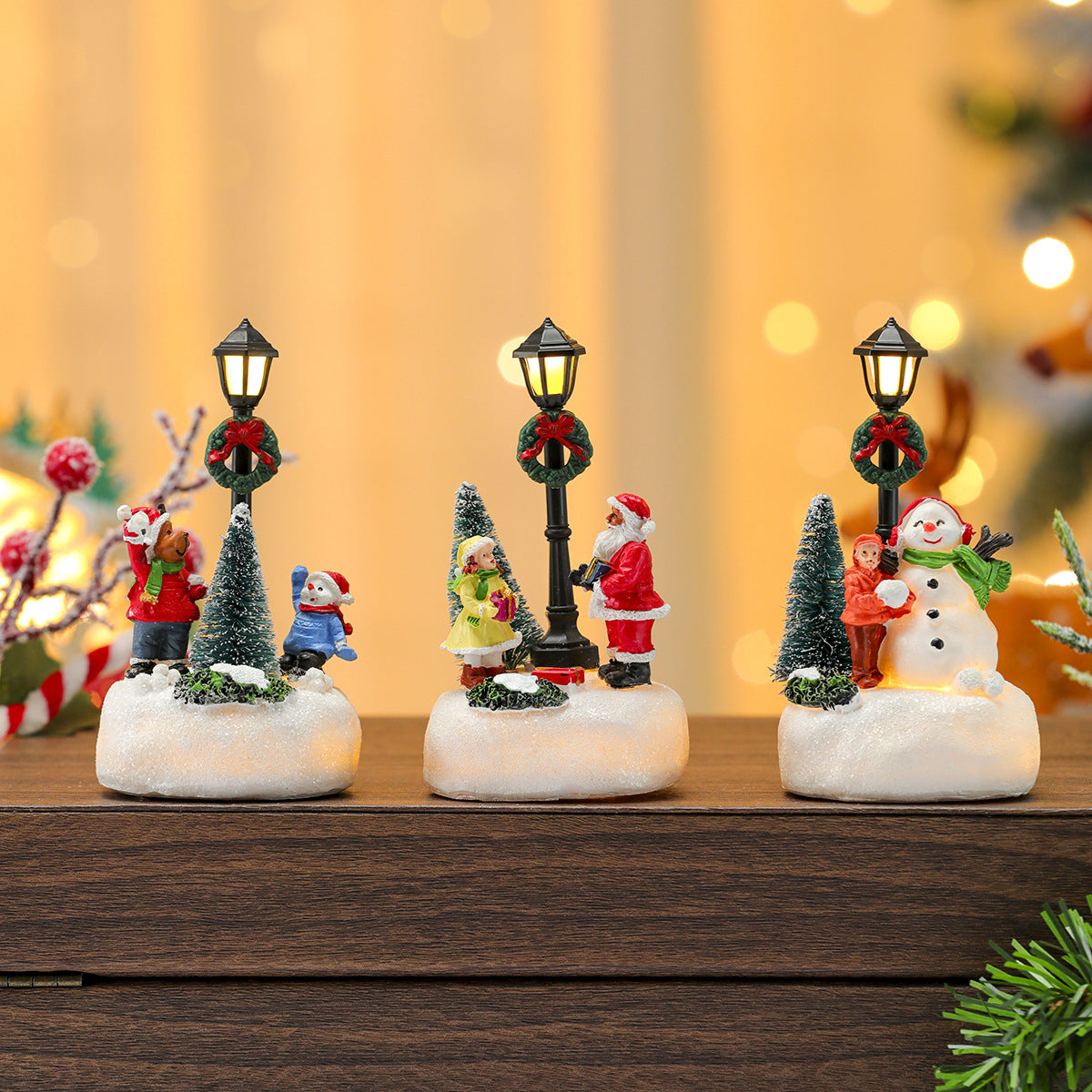 LED Leuchtender Schneemann Figurine Brehn