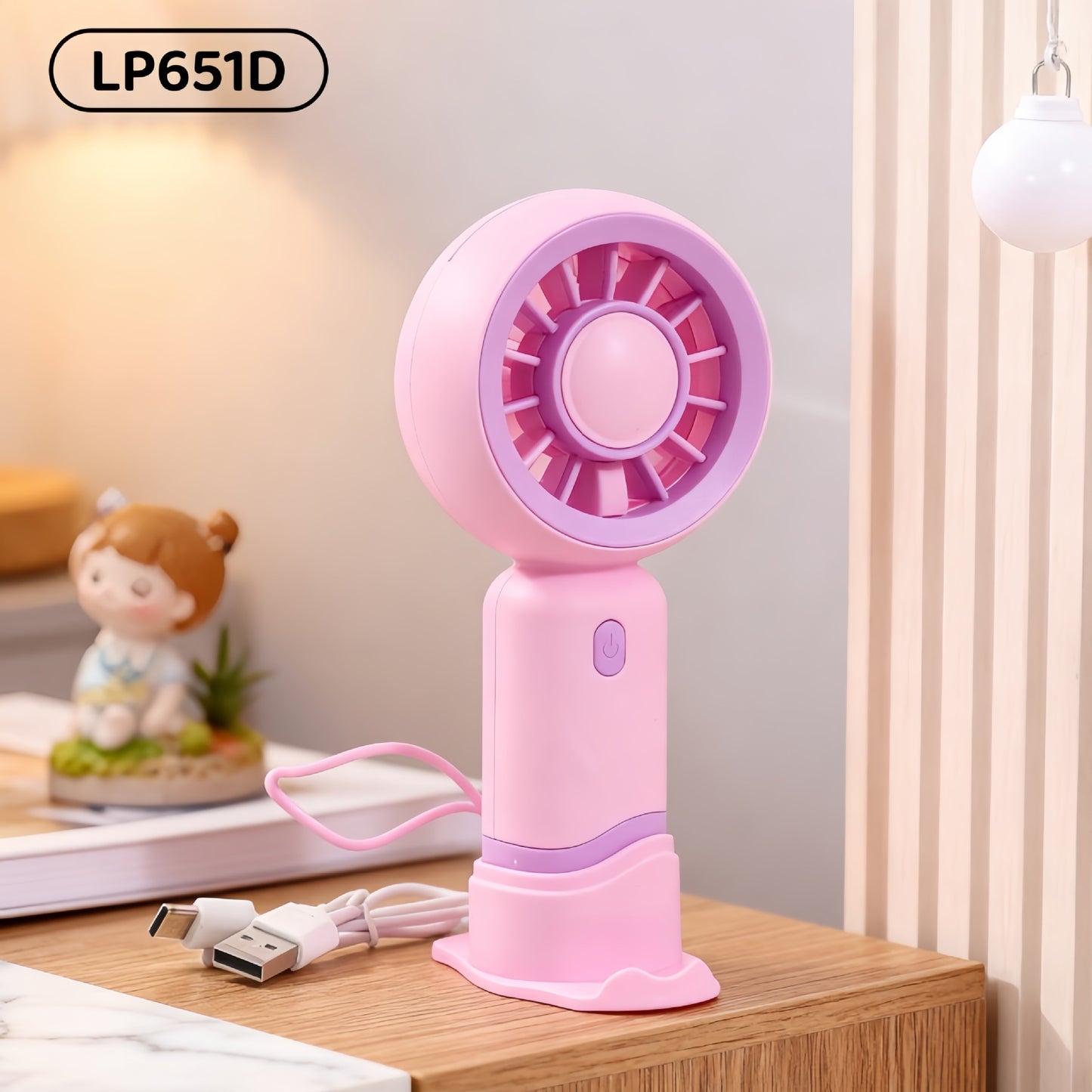 Damen tragbarer USB-Ventilator mit flexibler Halterung Brehn