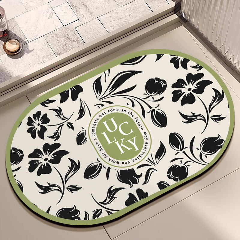Oval Floral Badematte Brehn