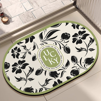 Oval Floral Badematte Brehn