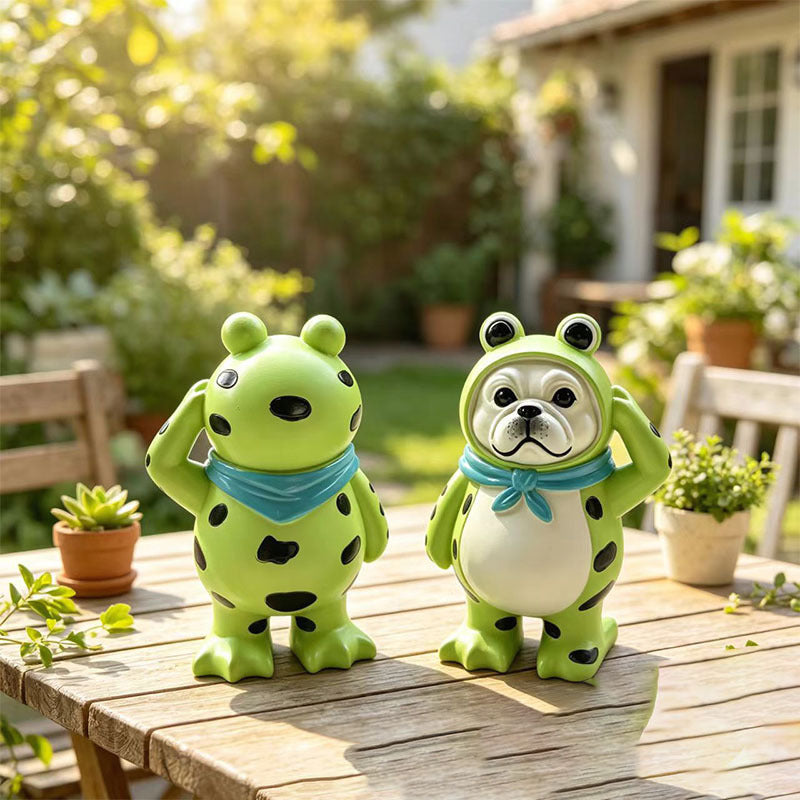 Dekorative Hundefigur mit Froschmotiv Brehn