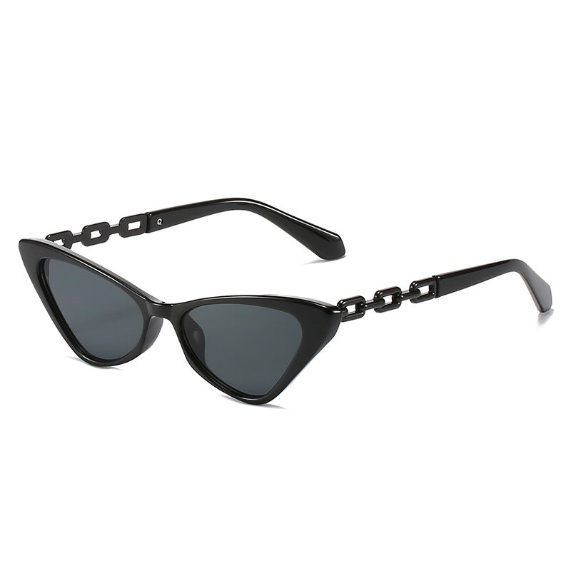 Damen Cat-Eye Sonnenbrille mit stilvollen Kettenakzenten Brehn