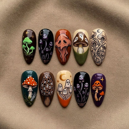 Kreatives Kunstnagelset mit verspieltem Halloween-Motiv Brehn