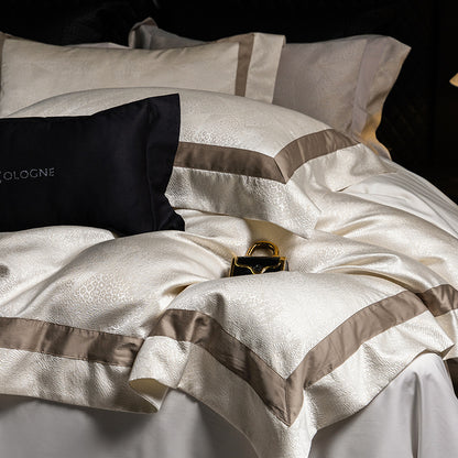 Luxus Jacquard Bettbezug Set mit Satinrand