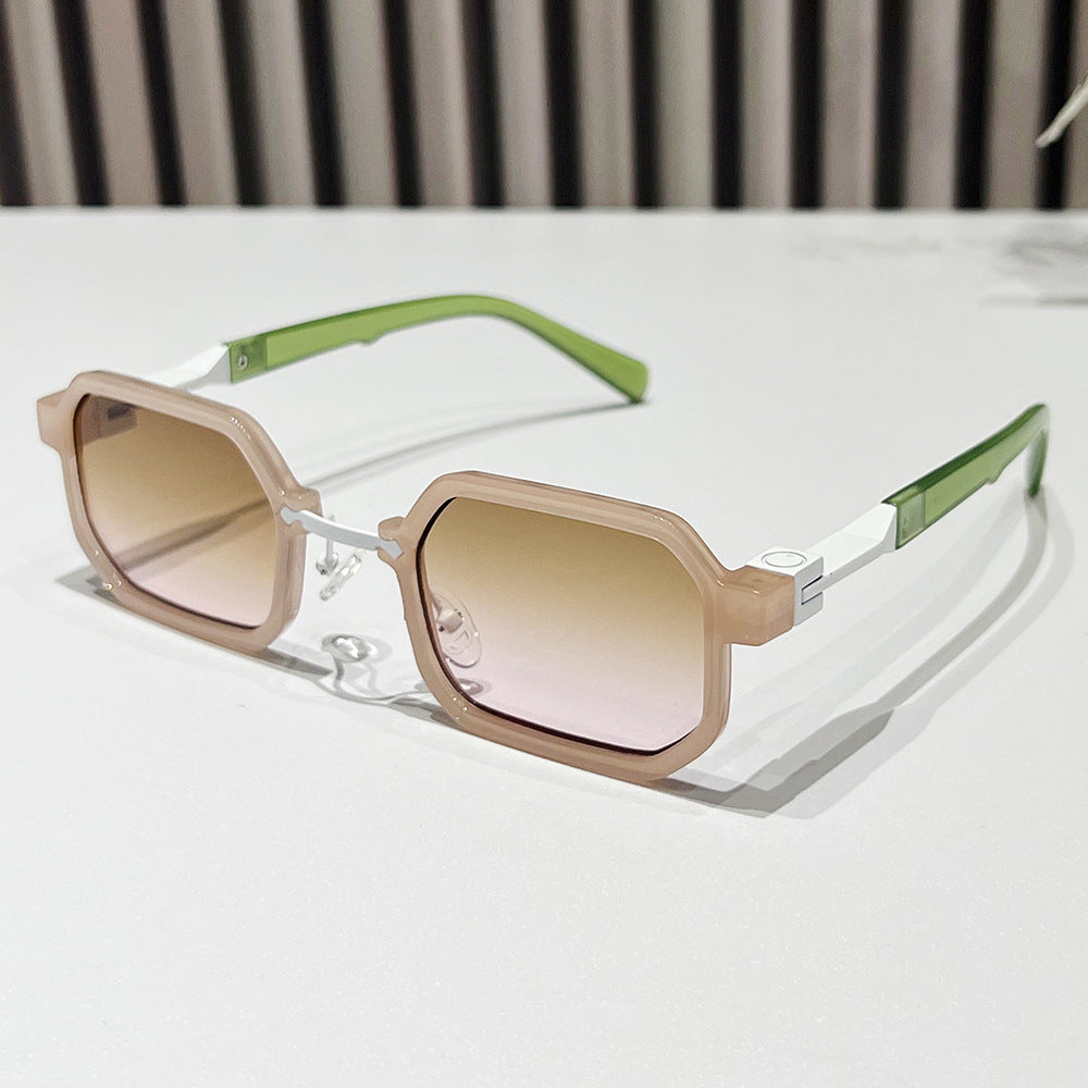 Moderne geometrische rechteckige Sonnenbrille Brehn