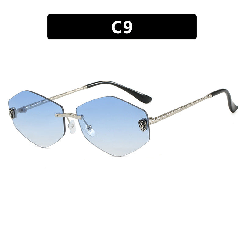 Damen geometrische Sonnenbrille im modernen Design mit elegantem Metallrahmen Brehn