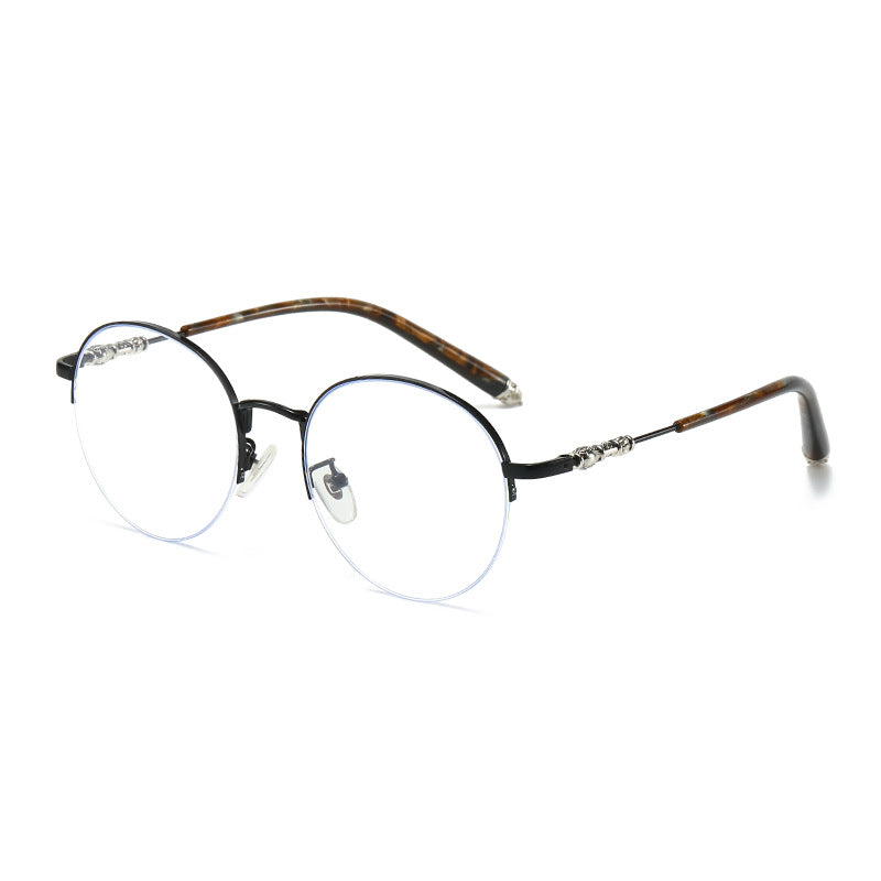 Damen runde Sonnenbrille mit elegantem Metallrahmen und komfortablen Nasenpads Brehn