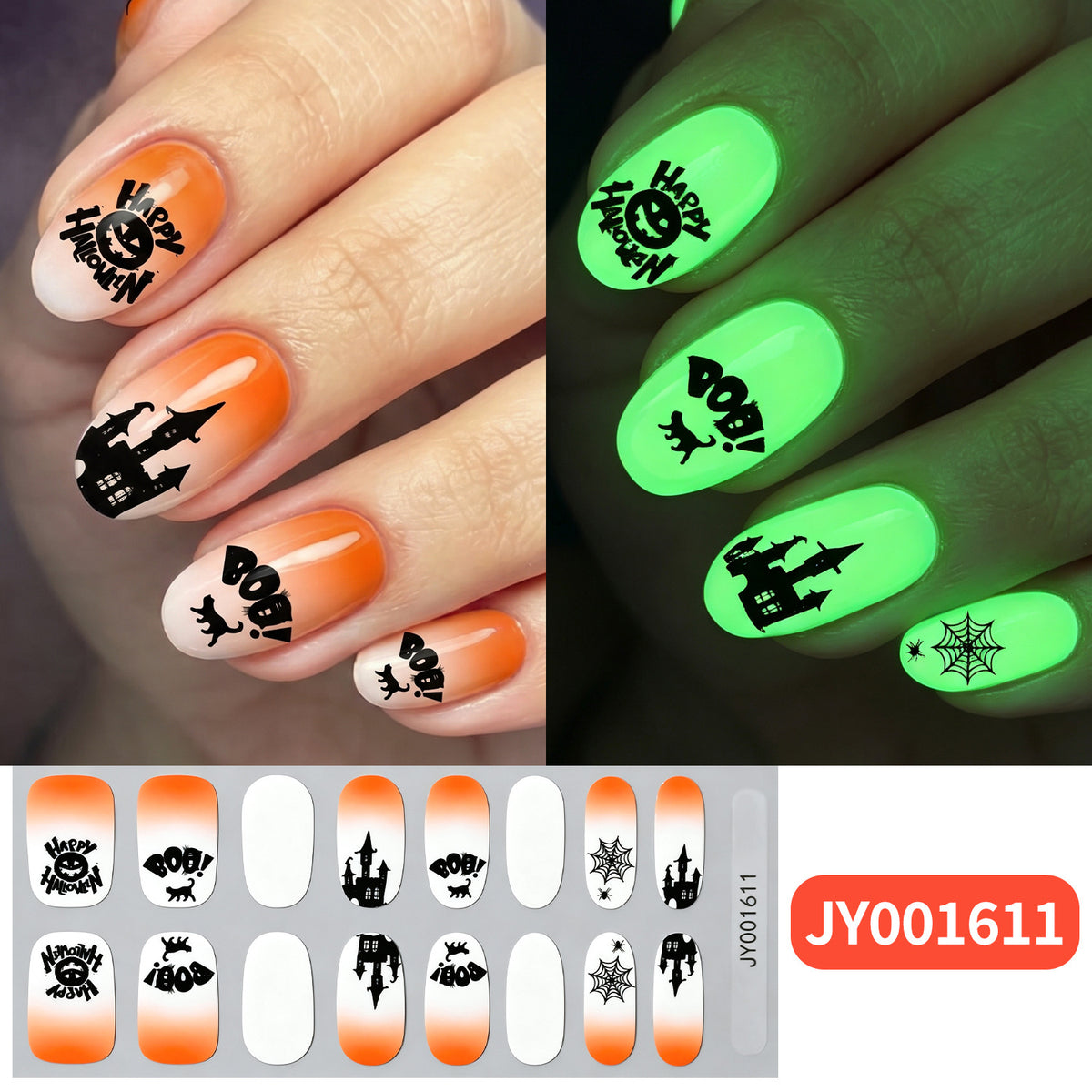 Halloween-Themen Glow-in-the-Dark Nagel-Wraps