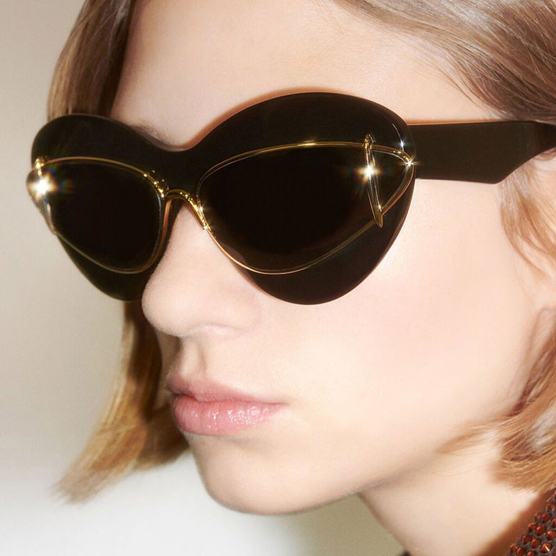Damen extravagante Katzenaugen-Sonnenbrille Brehn