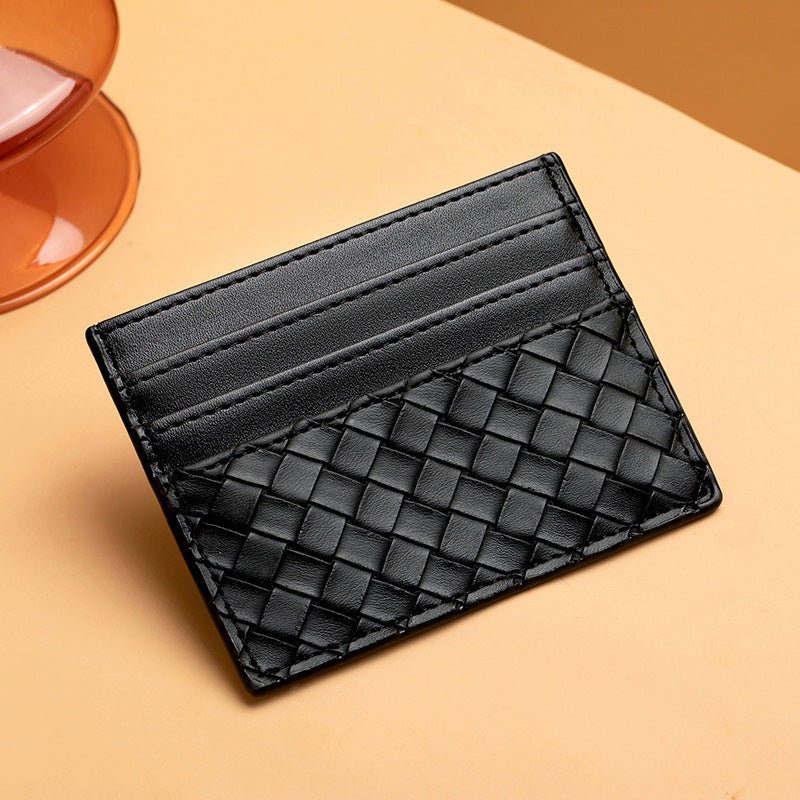 Woven Leather Card Holder Brehn