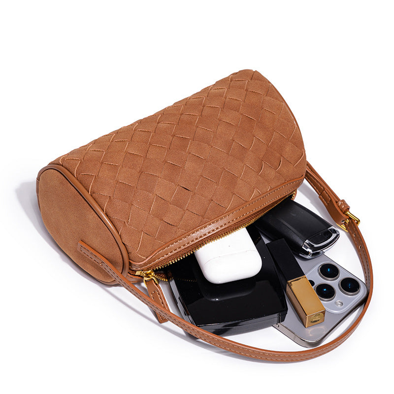 Geflochtene Wildleder-Handtasche Brehn