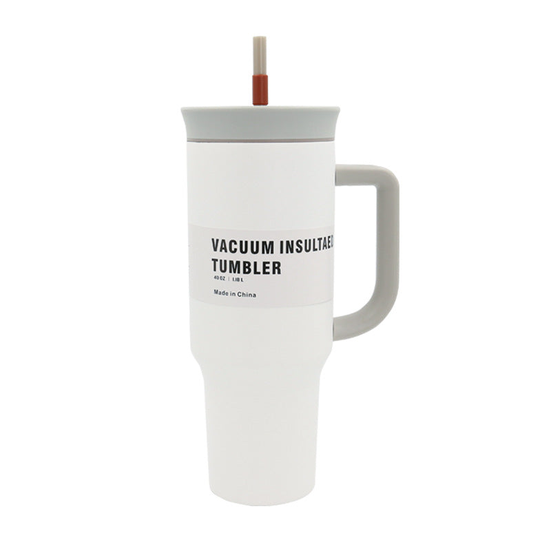 Damen Vakuum-Isolierter Trinkbecher mit Griff und Trinkhalm Brehn