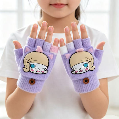 Niedliche Cartoon-Themen-Fingerlose Handschuhe Brehn