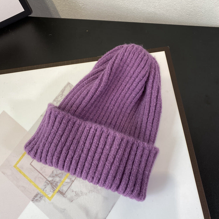 Warme gerippte Strickmütze