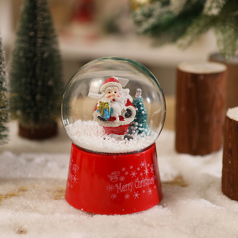 Schneekugel mit Weihnachtsmann und Tannenbaum Brehn