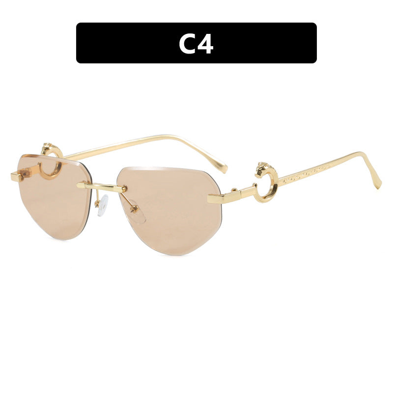 Damen trendige schicke Sonnenbrille im modernen Design mit filigranem Metallrahmen Brehn
