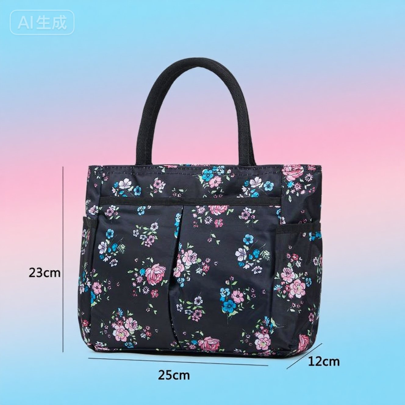 Blumenmuster Mehrfach-Taschen Einkaufsbörse Brehn
