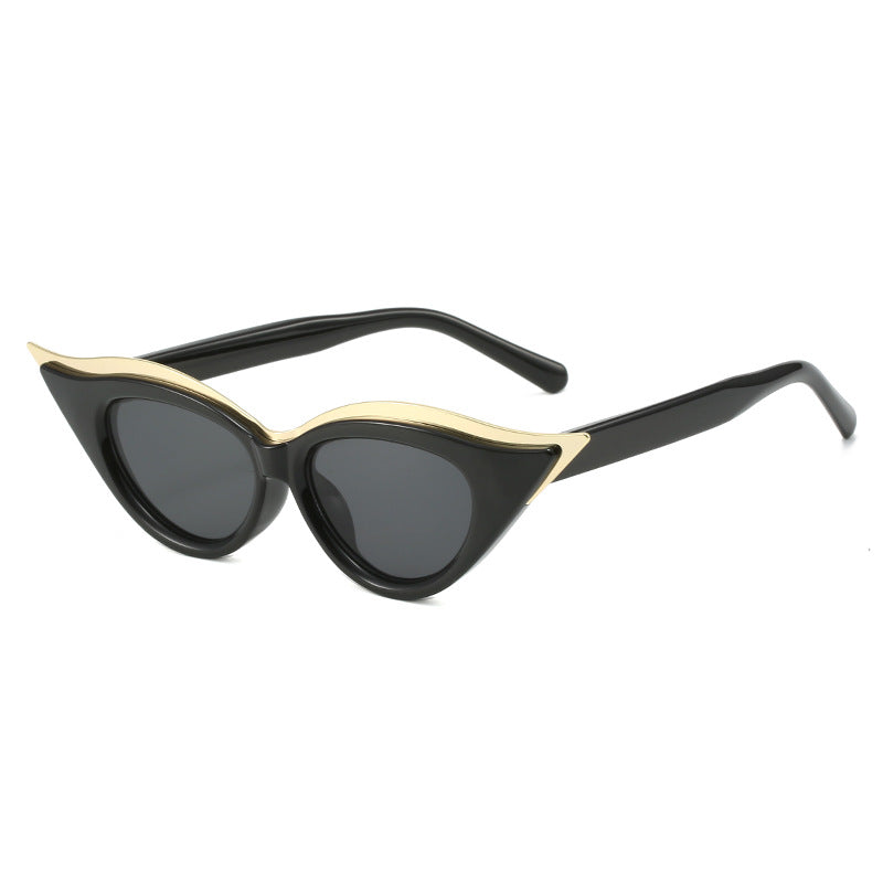 Damen Cat-Eye Sonnenbrille mit luxuriösen metallischen Akzenten Brehn
