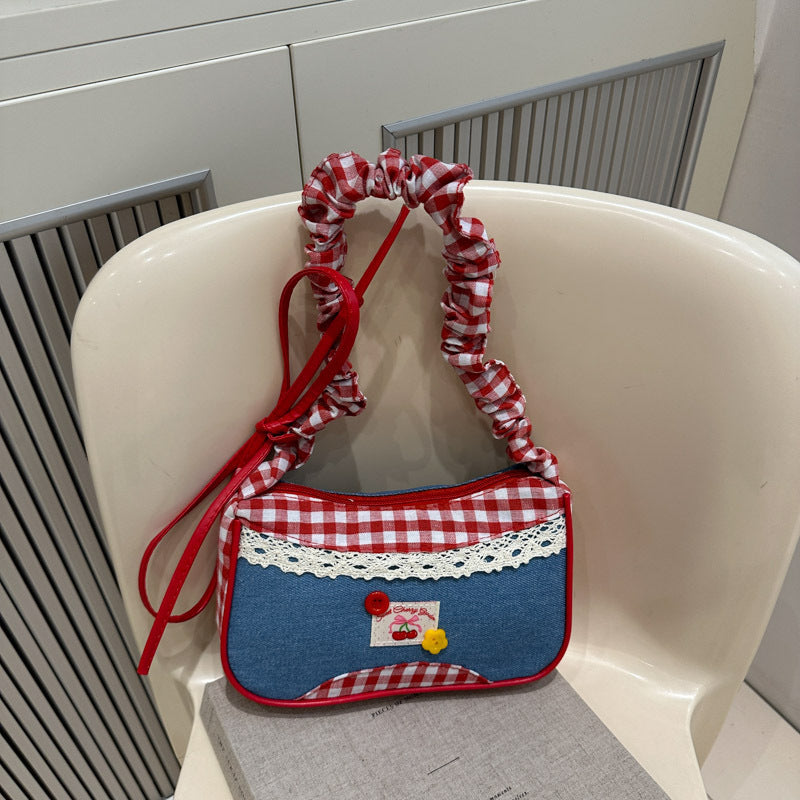 Retro Gingham Mini Umhängetasche Brehn
