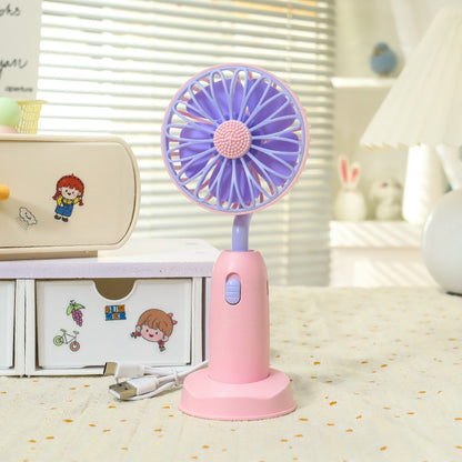 Damen Tragbarer USB-Lüfter mit verspieltem Blumen-Design Brehn