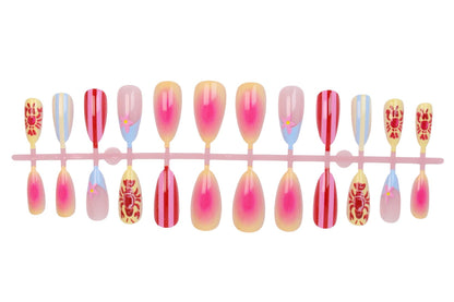 Kunstnagelset mit floralem Muster und kreativen Designs Brehn
