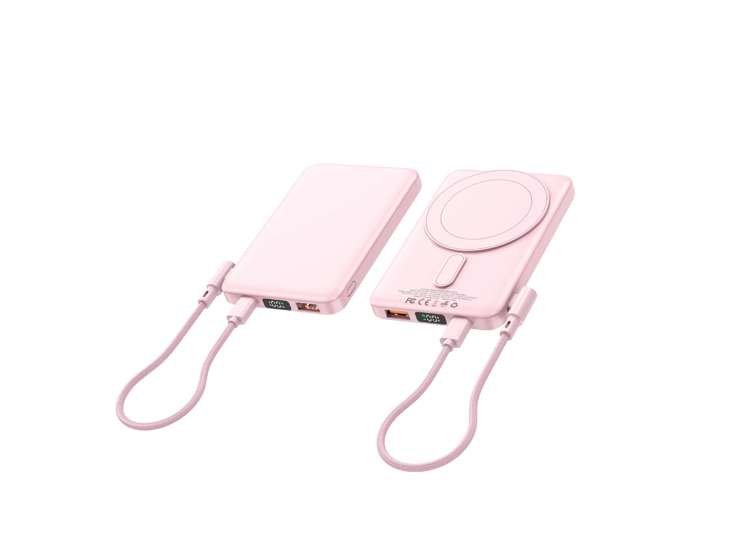 Tragbare Powerbank mit Integriertem Wireless-Ladegerät und Digitalem Display Brehn