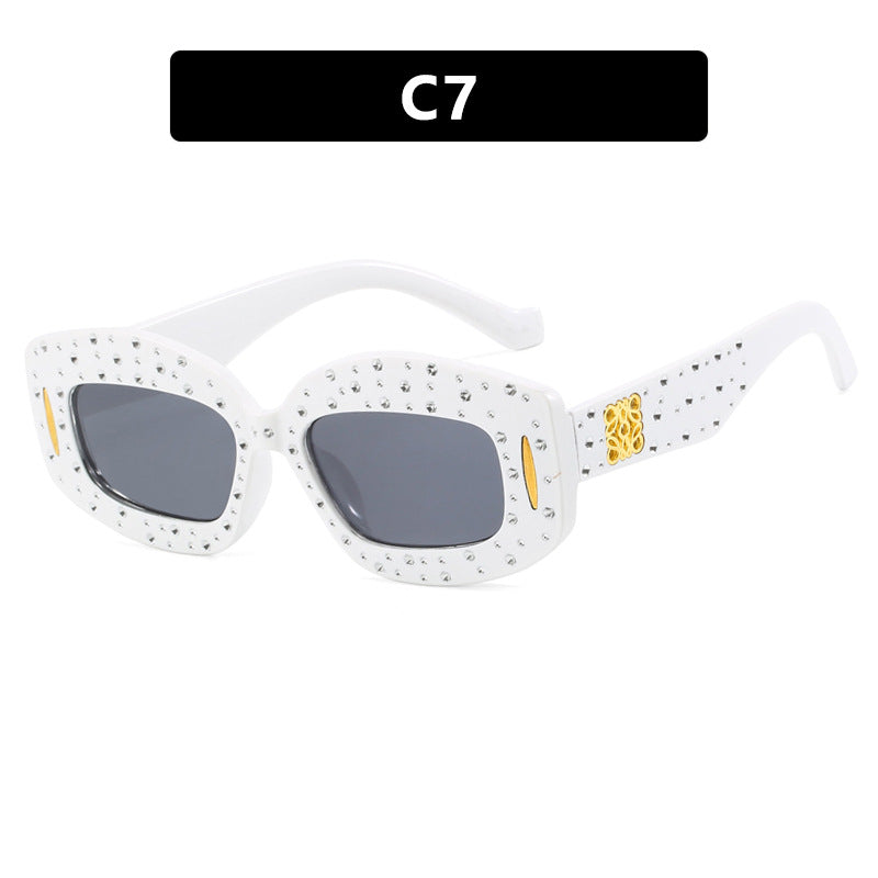 Damen modische Sonnenbrille mit glamourösem Strassbesatz Brehn