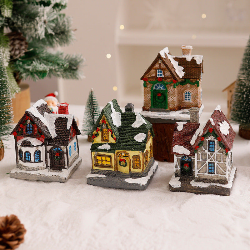 Dekoratives Weihnachtsdorf mit Lichtern Brehn