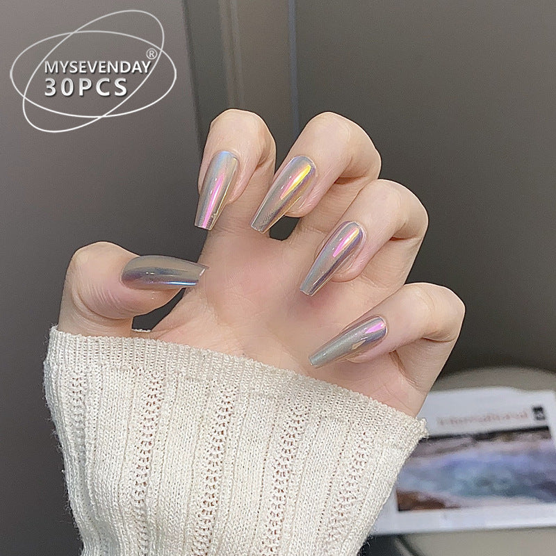 Premium Lange Stiletto Press-On Nägel mit schimmerndem Finish Brehn