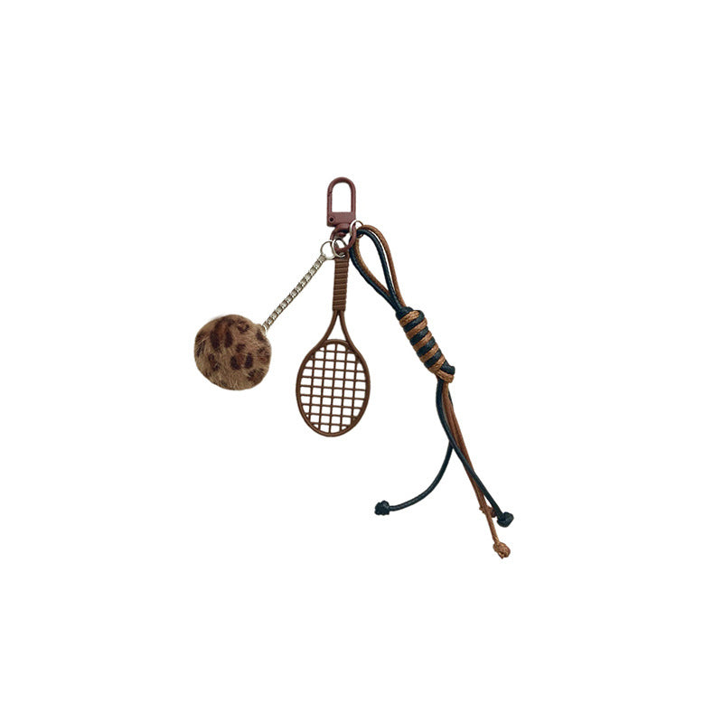 Tennisracket und Pelzball Schlüsselanhänger Brehn