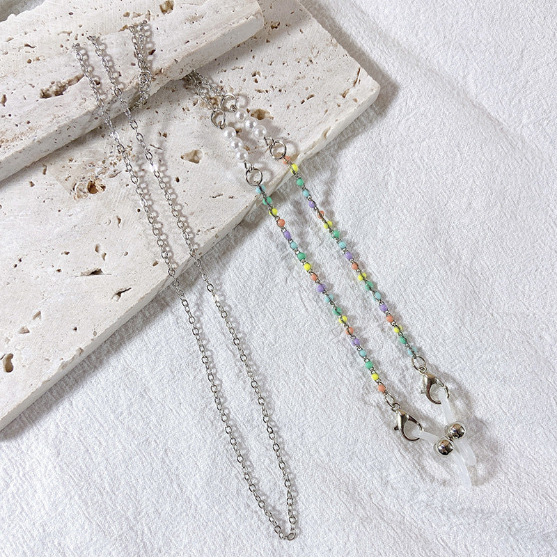 Elegante Brillenhalterkette mit Schwarzen Perlen Brehn
