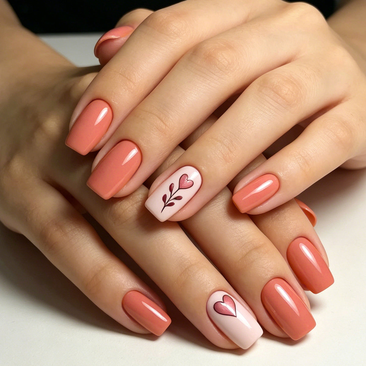 Stylische Herzmuster-Nagelkunstverbesserungen Brehn