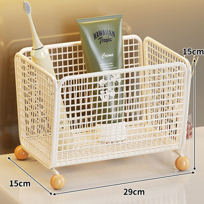 Theke Mesh Badezimmer Organizer Korb mit Holzballfüßen