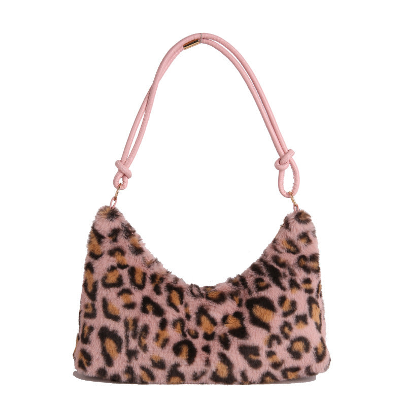WoLuxurious Kunstpelz Hobo Tasche Brehn