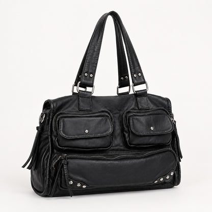 Multitaschen-Leder-Satteltasche