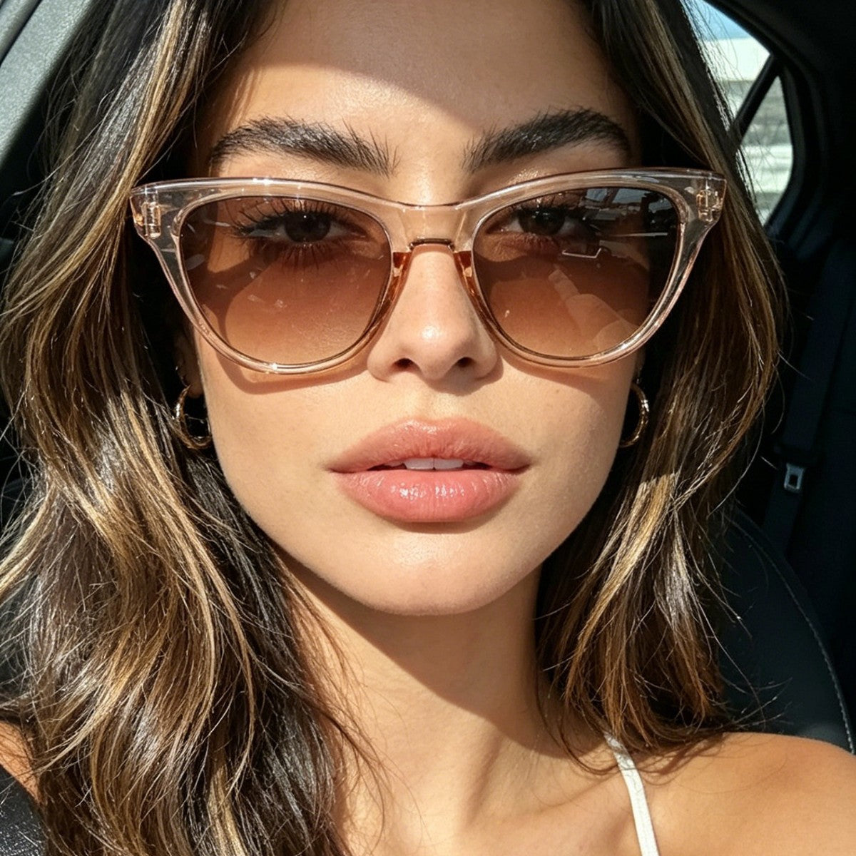 Damen modische Sonnenbrille im eleganten Transparent-Design Brehn