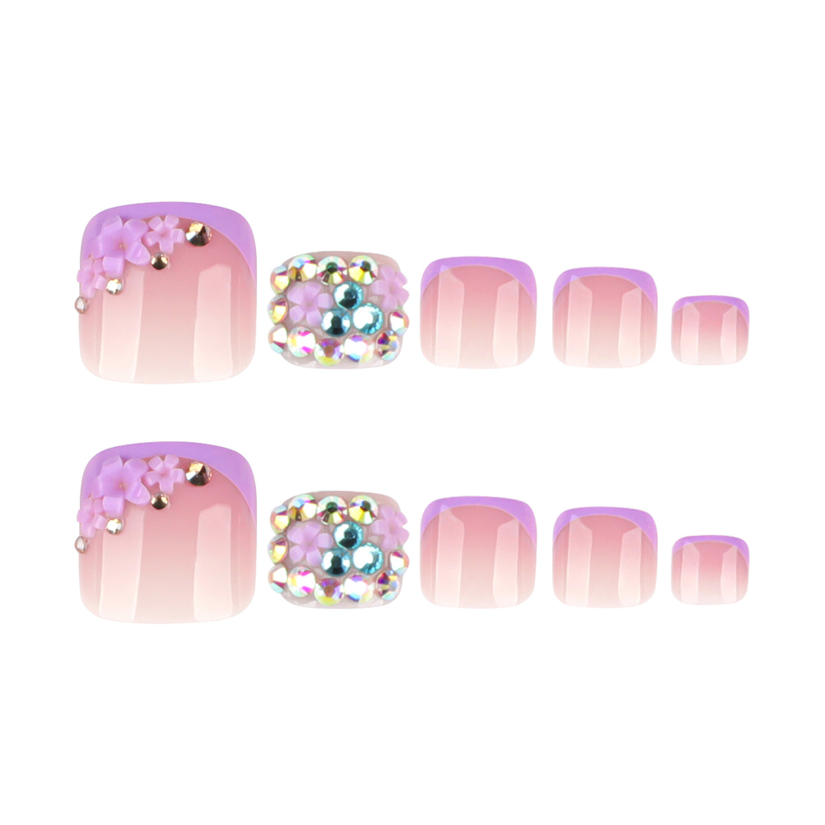 Kunstvolle Fußnagelgestaltung mit elegantem Glitzerakzent Brehn