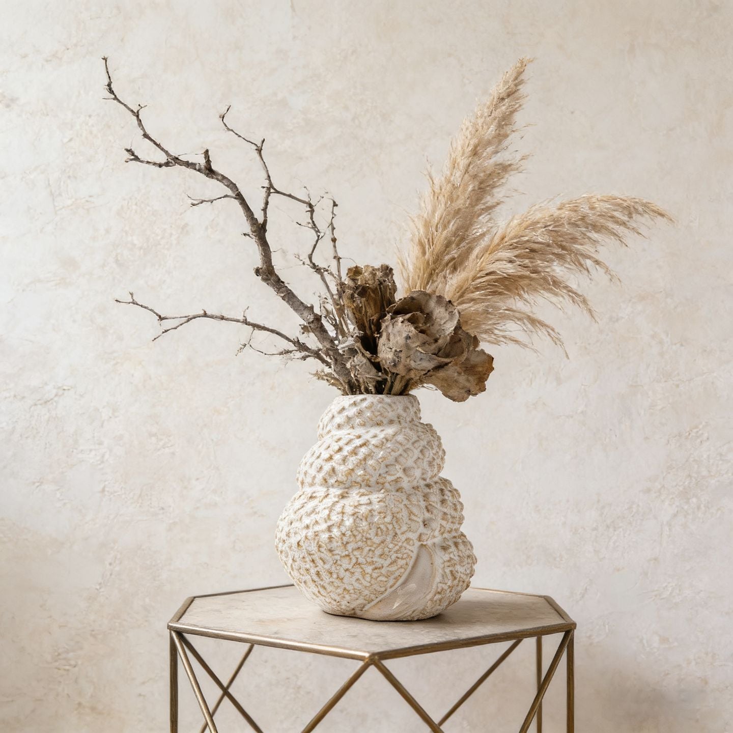 Handgefertigte Schichtkeramikmuschel vase & Mini-Pflanzer