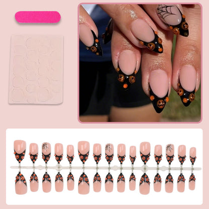 Halloween Kunstnagelset mit kreativen Kürbis- und Spinnenmotiven Brehn