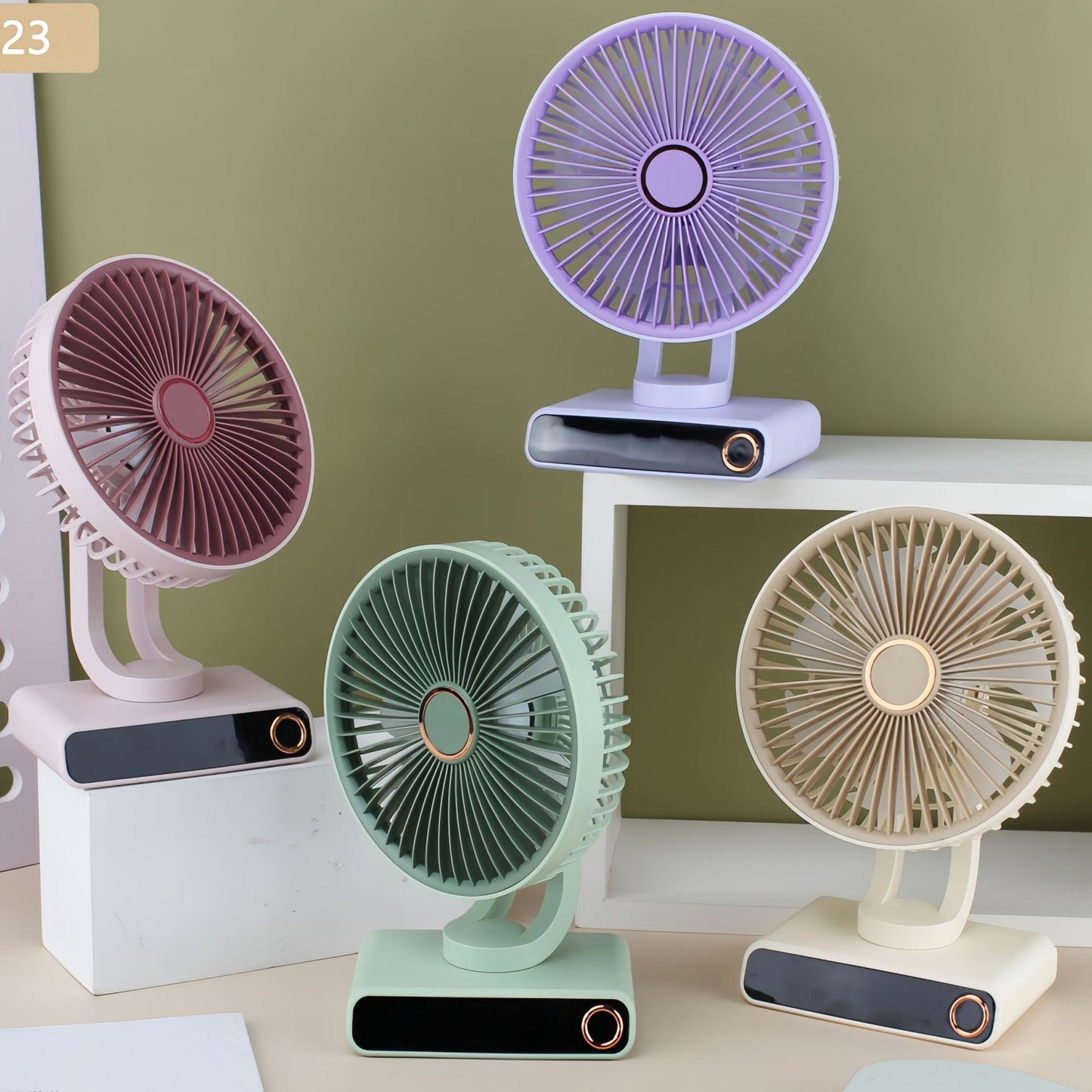 Frauen Tragbarer Tischventilator mit Modernem Design und Verstellbarem Neigungswinkel Brehn