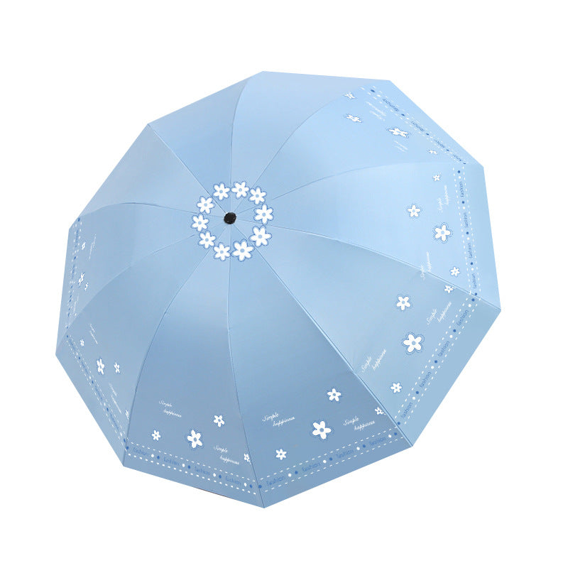 Damen Faltbarer Regenschirm mit floralen Mustern und UV-Schutz Brehn