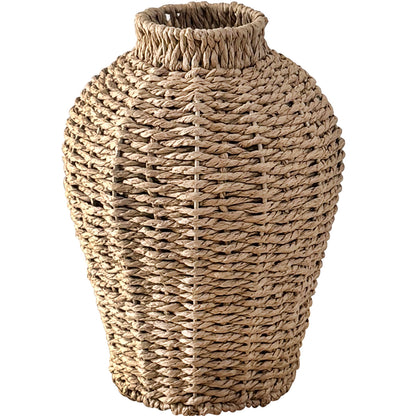 Dekorative Korbvase aus geflochtenem Naturmaterial Brehn