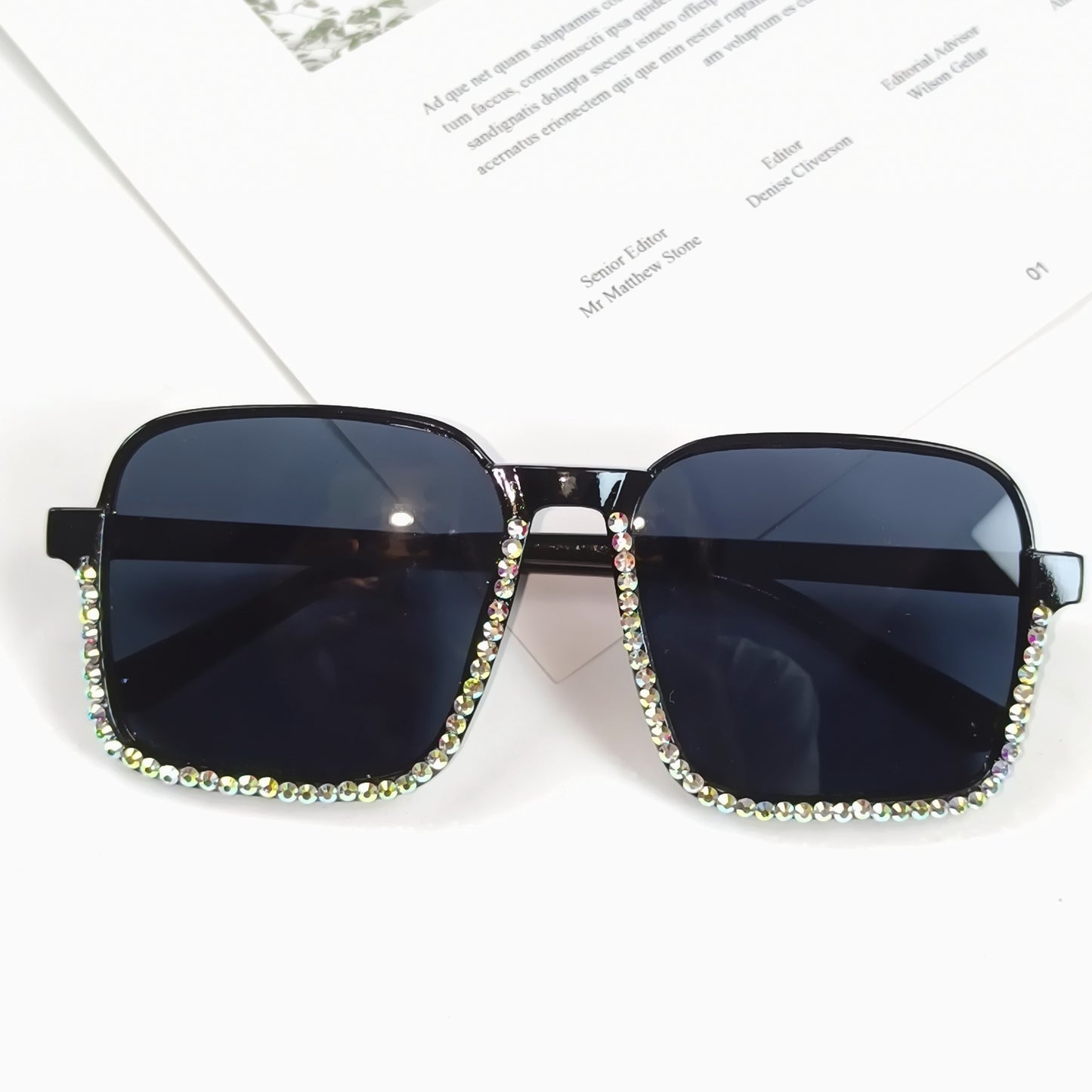 Damen Glamouröse Sonnenbrille mit funkelndem Strass-Besatz Brehn