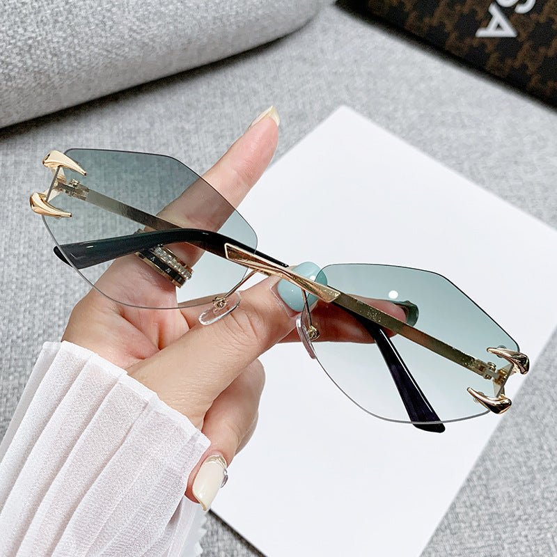 Damen geometrische Oversized-Sonnenbrille Brehn