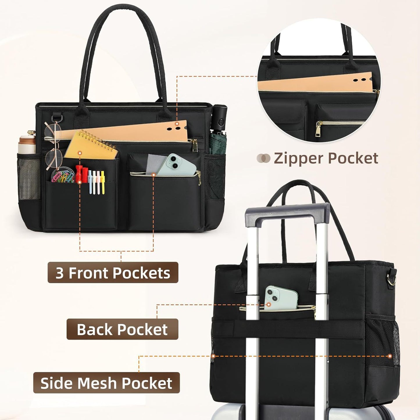 Organizer-Tasche mit Vielseitigen Fächern Brehn