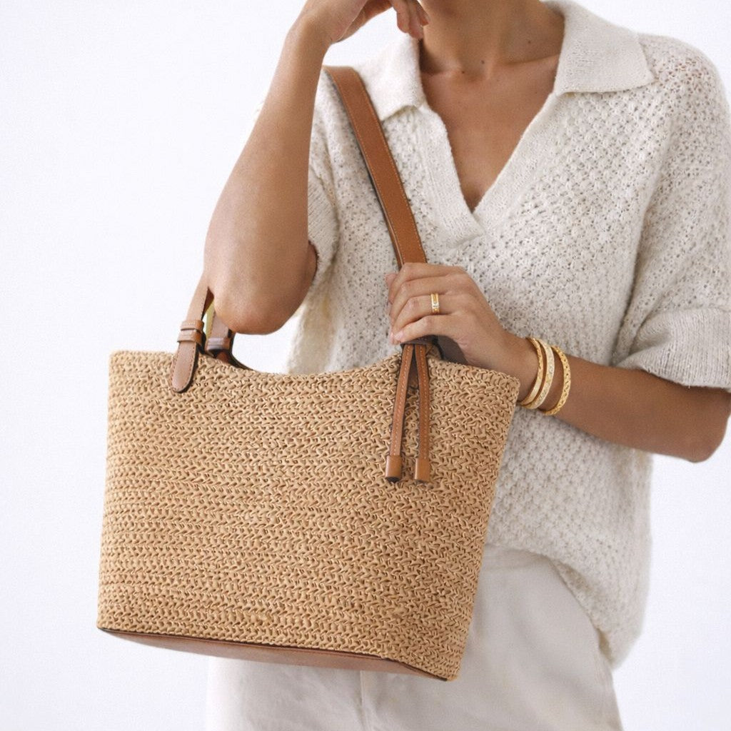 Naturale Stroh Strandtasche