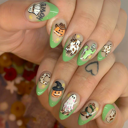 Kreatives Kunstnagelset mit verspielten Halloween-Motiven Brehn