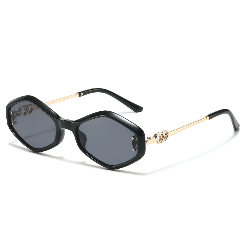 Geometrische Rahmen-Sonnenbrille mit Strass-Akzenten Brehn