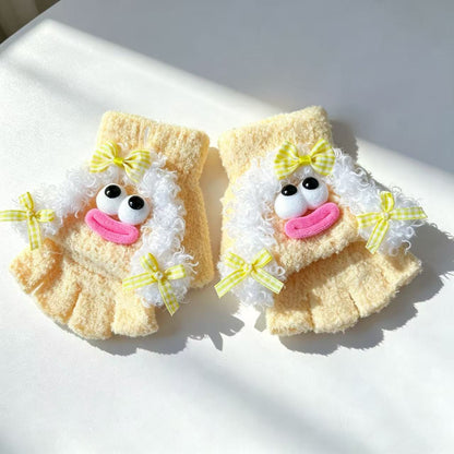 Niedliche Plüsch-Charakter-Fingerlose Handschuhe Brehn