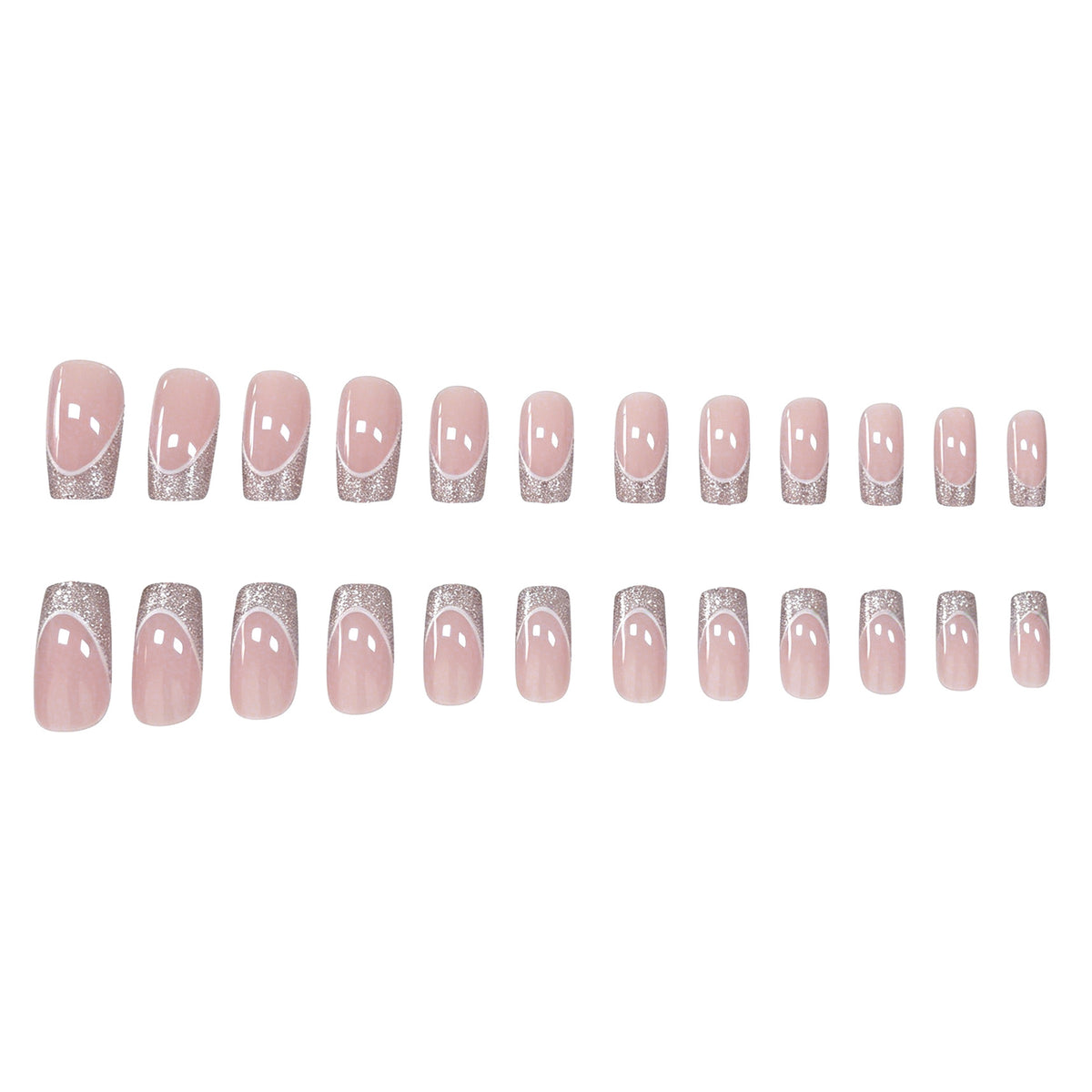 Glamouröses French Tip Glitter Nagelkunst Brehn